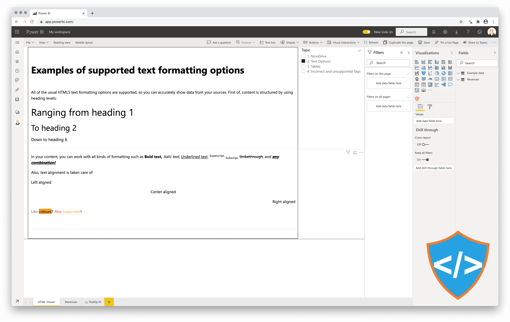 Shielded HTML Viewer for Power BI