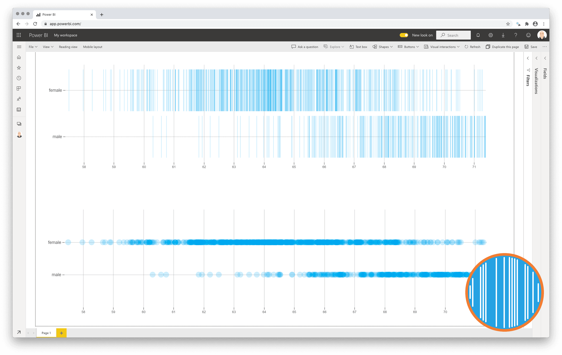 Strip Plot for Power BI